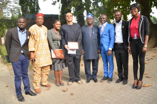 From Left Ademulegun Olowojoba, Dr Adebayo, EhmDee, Prof Pat Utomi, Prof Babawale(DSA, Unilag), PeeJay, Kunle and Earniewhine