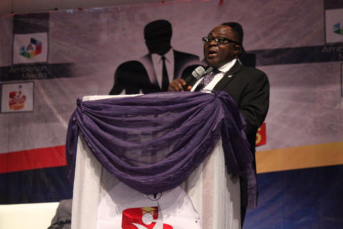 Mr Ayileka, WEMA Bank GMD representative addresses the audience