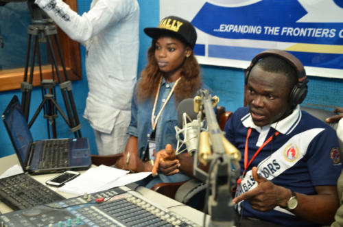 PeeJay and Earniewhine on set in the Studio