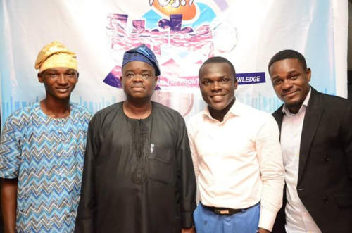 Youngest Distinguished Toastmaster in the World, Ibrahim Owolabi, Prof Babawale(DSA, Unilag), Radio Host PeeJay and Solomon of DNA